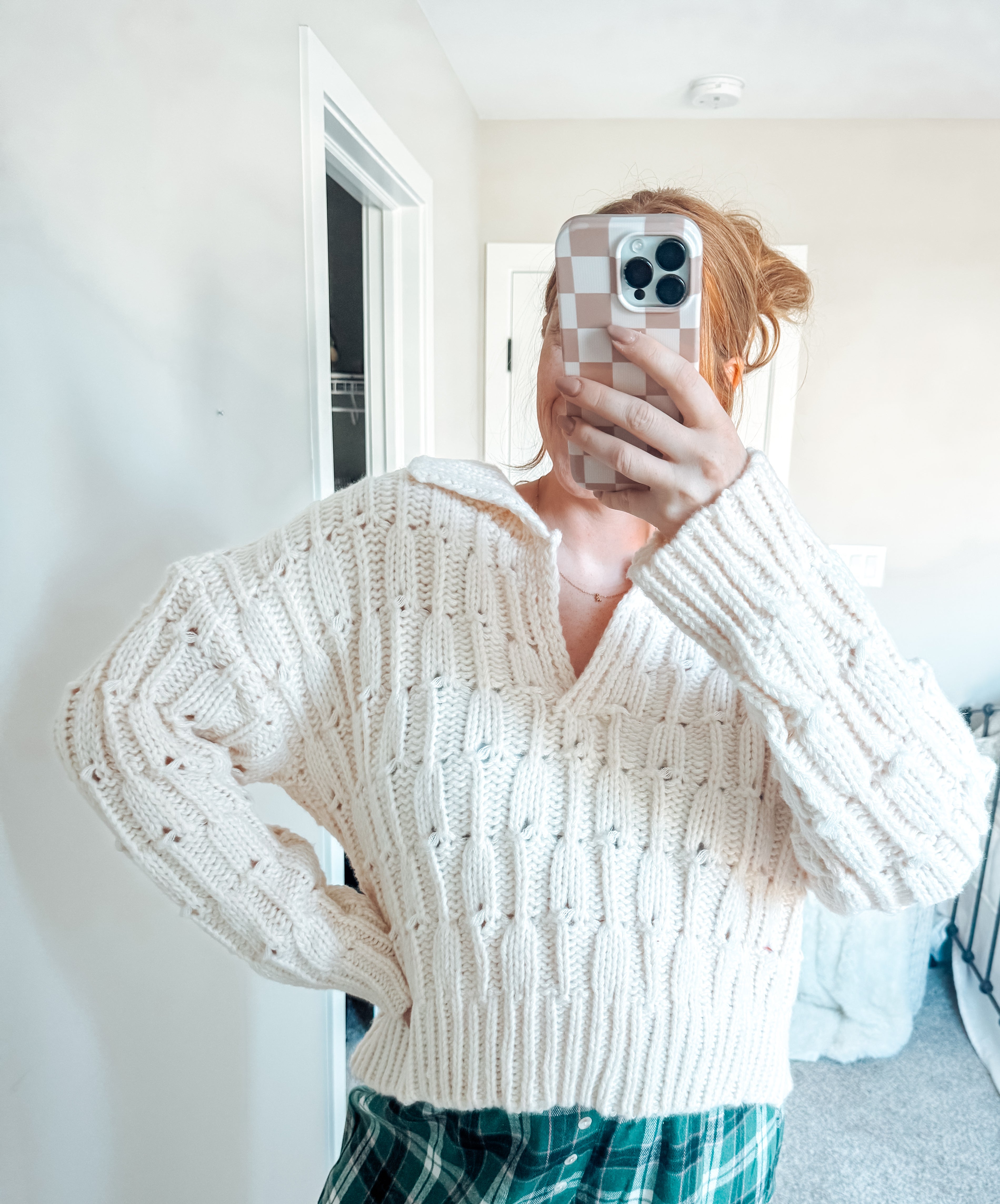 Cream collar knit sweater