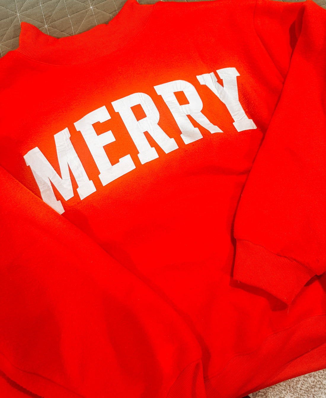 CHRISTMAS/MERRY Reversible Mockneck Sweatshirt