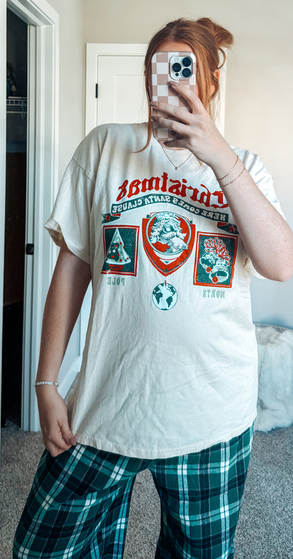 Christmas Patch Off White Thrifted Tee