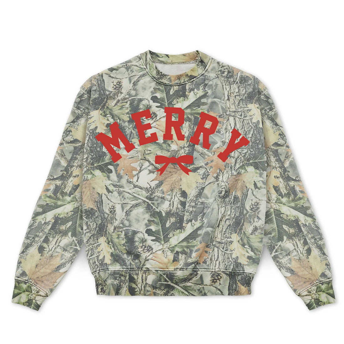 Merry Bow Holiday Christmas Camo Sweatshirt
