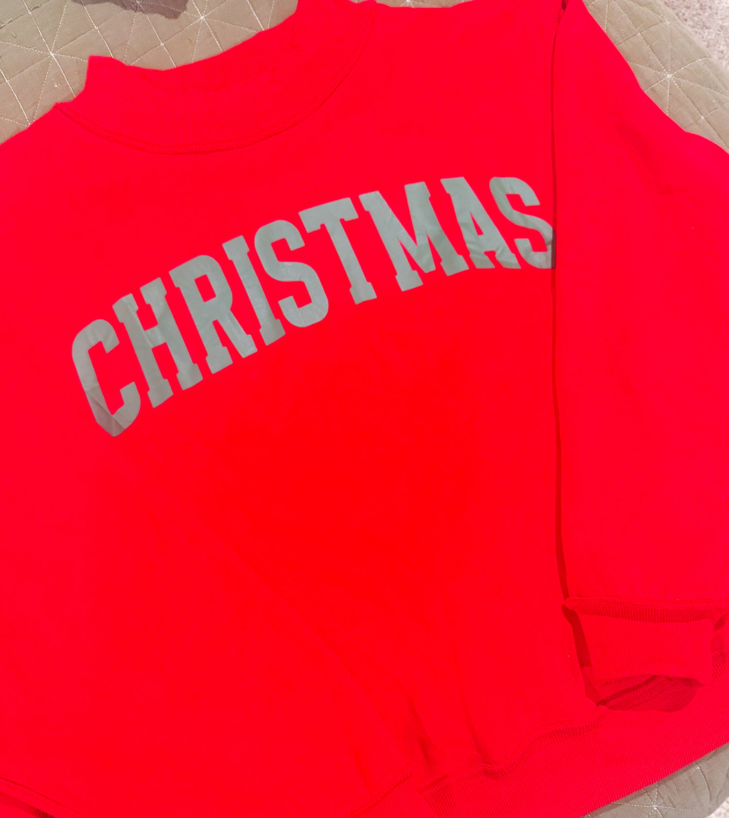 CHRISTMAS/MERRY Reversible Mockneck Sweatshirt